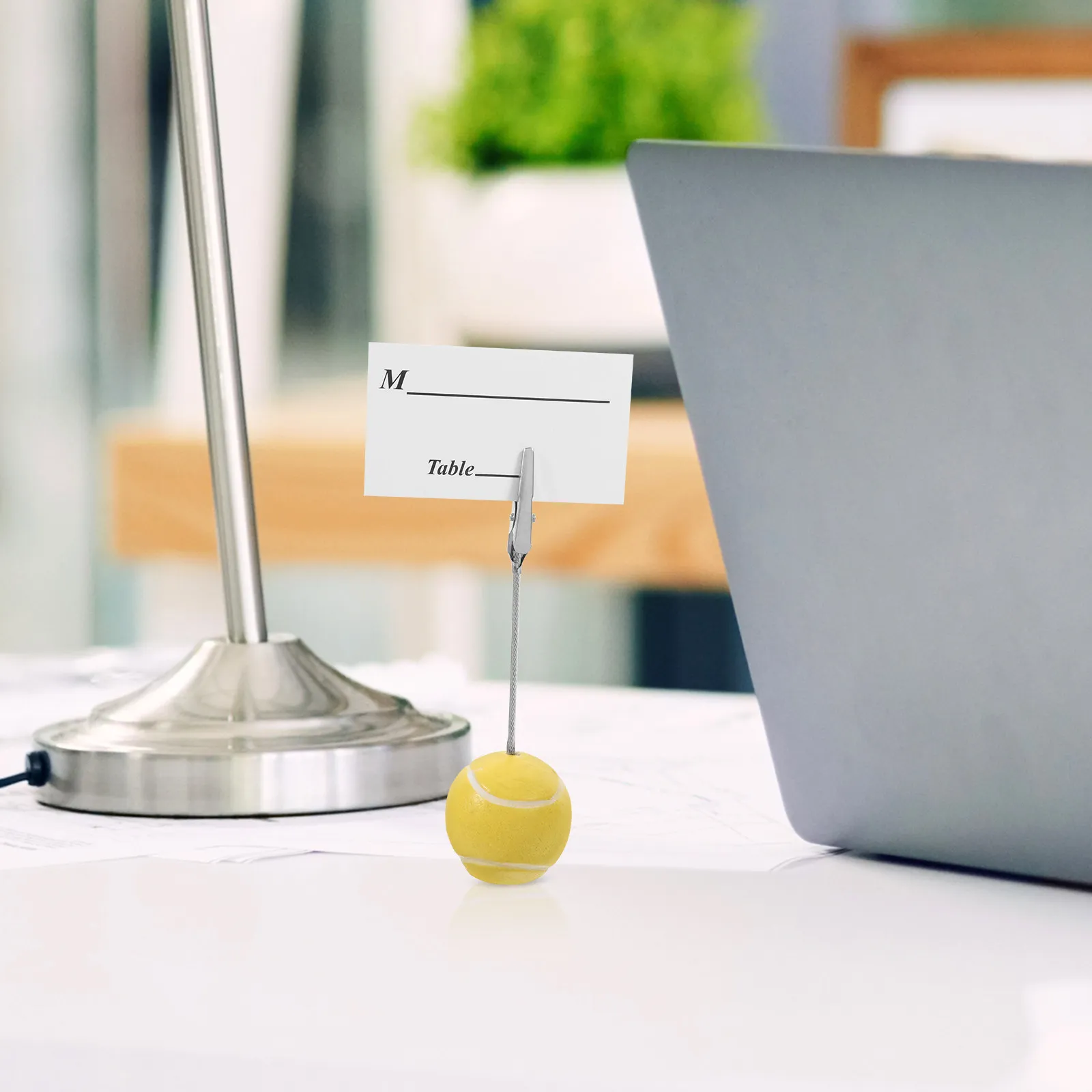 3Pcs Resin Ball Base Memo Holder for Desk Photo Business Card Table Number Place Card Clip Stand Sports Theme Desktop Organizer