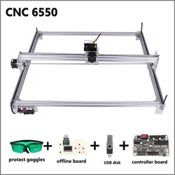 Machine de Découpe du Bois à 2 Axes en Option, Graveur Laser 6550, Technologie Laser 1W 2.5W 5.5W 15W 20W, Zone de Gravure CNC 65x50cm