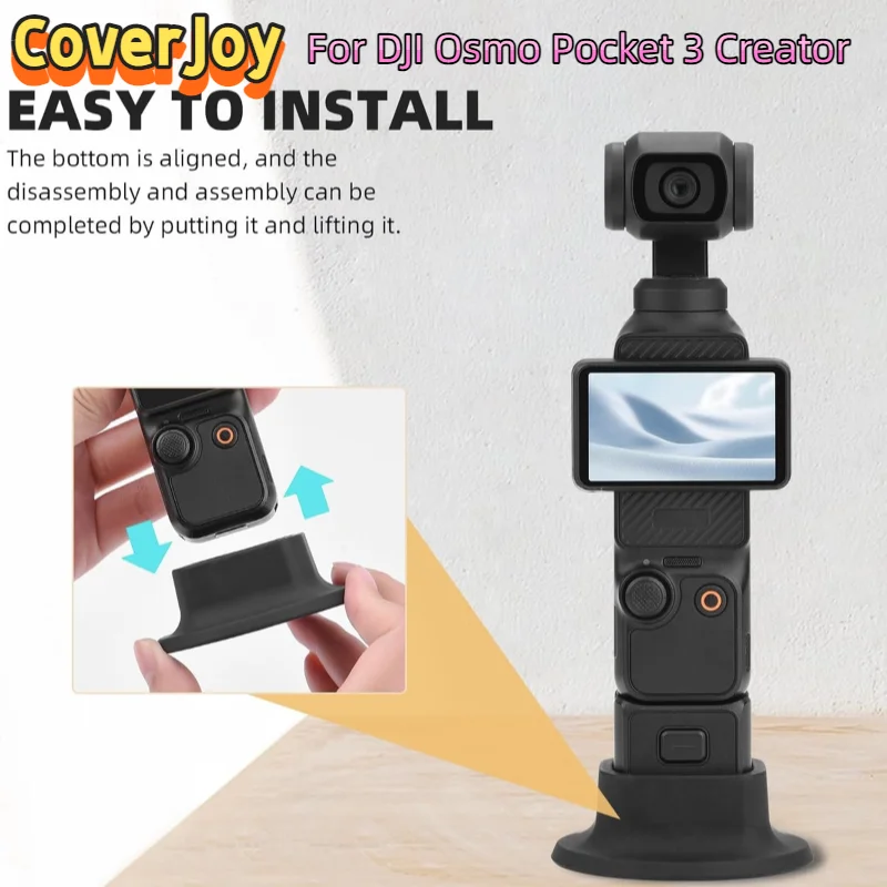 CoverJoy Desktop Mount for DJI Osmo Pocket 3 Non-Slip Base with Charging Opening Portable Stand Holder