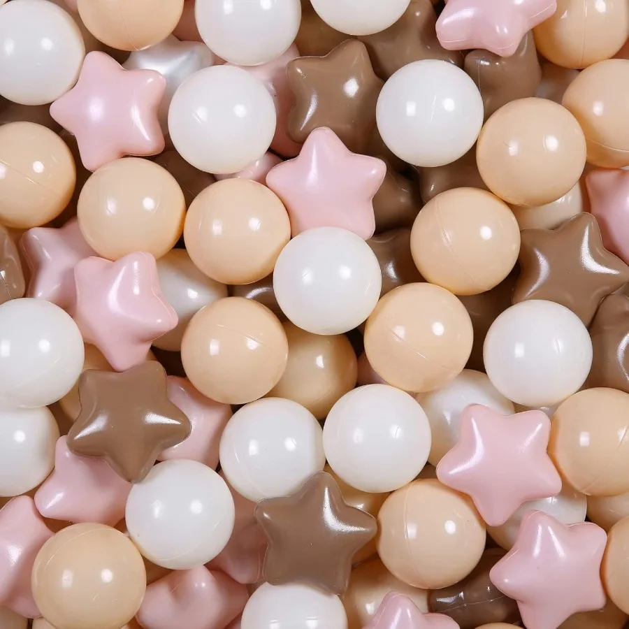 Ball Pit Balls 100 pièces, formes d'étoiles pour bébés enfants parc boules en plastique pour bébés piscine à balles chiot Playballs