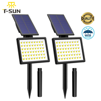 1pc/2pcs 50/54LED Adjustable Solar Light Outdoor Waterproof Solar Spotlight Solar Garden Light Solar Power Wall Light For Garden