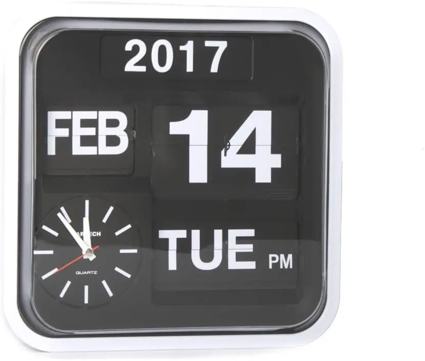 Fartech Medium 32cm Automatic Flipping Clock Creative Fashion Mechanical Calendar Flipping Clock