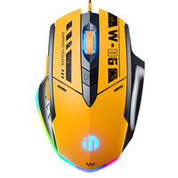 Wired Gaming Mouse RGB 200-12800DPI 6-Key Macro Programming USB Silent Optical Gamer Mice for PC Laptop Computer Office