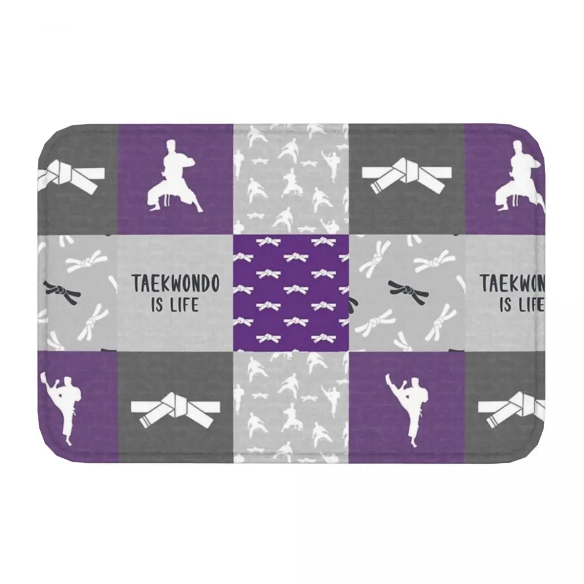 Taekwondo Non-slip Doormat Purple Taekwondo Is Life Living Room Bedroom Mat Outdoor Carpet Home Modern Decor