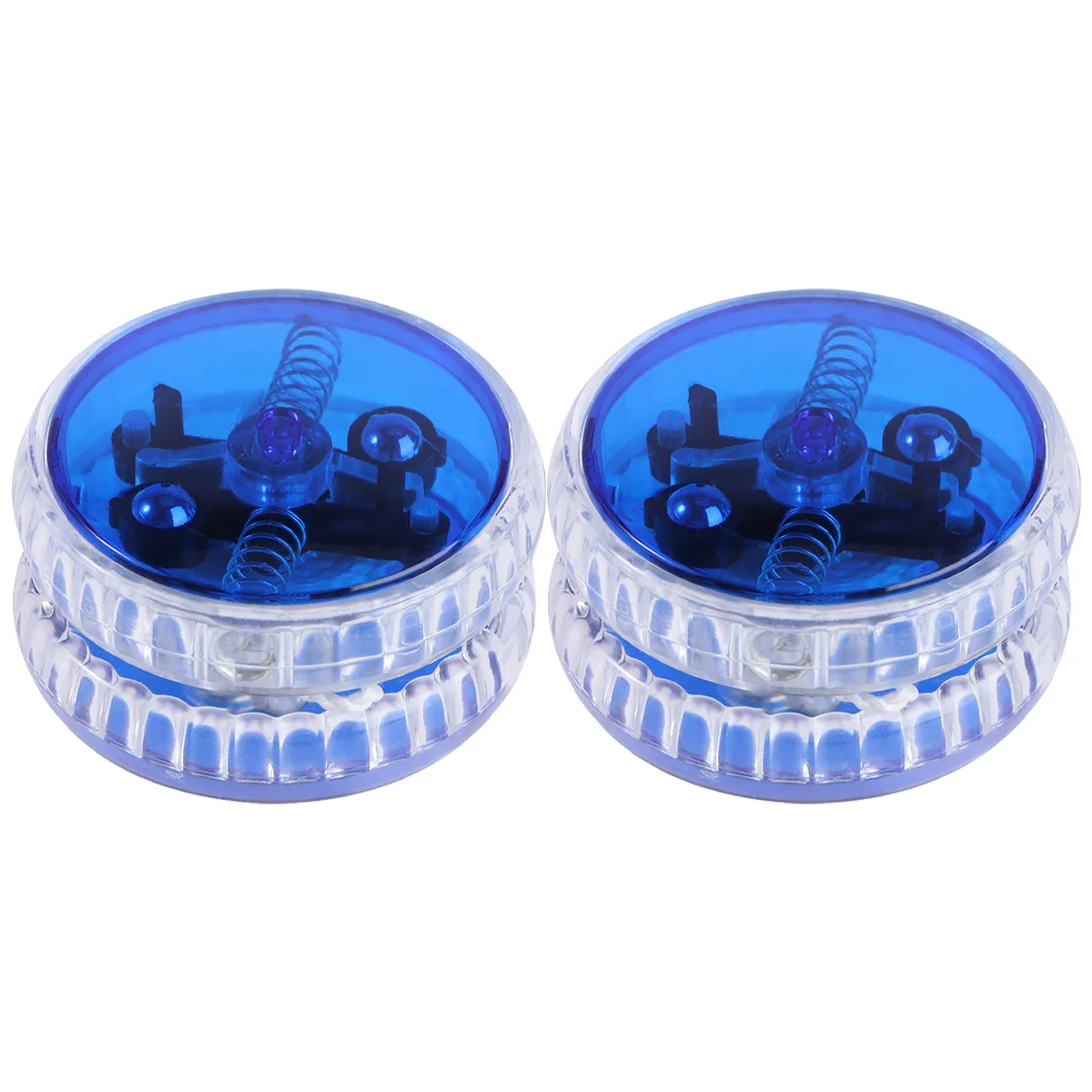 2 Pcs Yo-Yo Indoor Yoyo LED Balls Flashing Fun Toy Relationship Building Luminous Toys Plastic Kid Responsive Light Yoyos