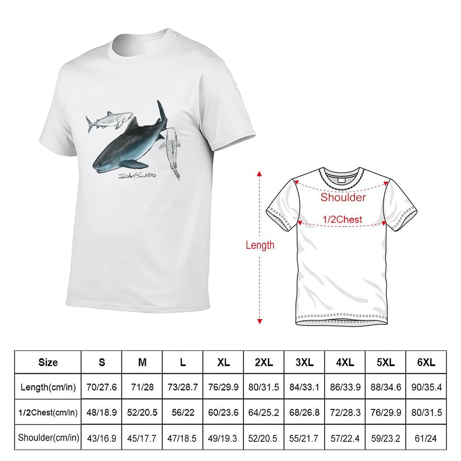 Tiger Shark T-Shirt Graphic Print Short Sleeve T-Shirt