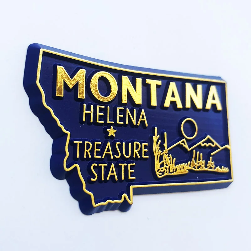 Fridge Magnet Montana US Map Creative Cultural Landscape Decoration Message Stickers Tourism Souvenir