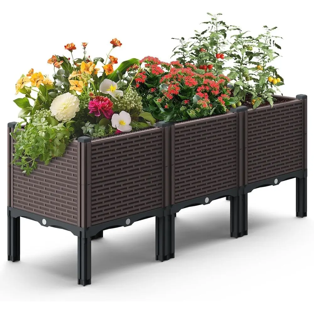 

Высокая садовая грядка для овощей, цветов и трав с дренажем, грузоподъемность 136 кг (46x15x20 дюймов)