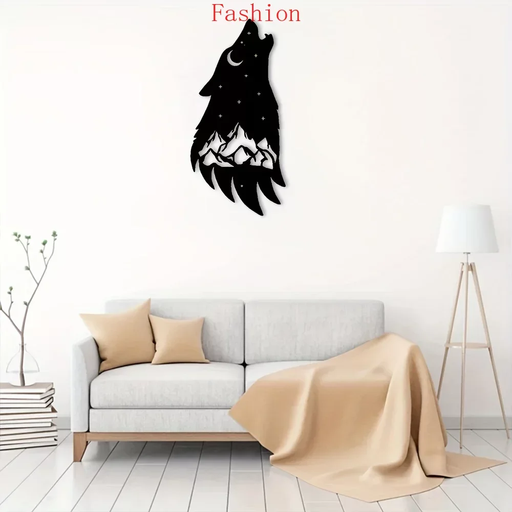 

Howling Wolf Southwest Metal Wall decoration Art Steel Outdoor Decor Home Decoration Livingroom Bedroom background decor wall de