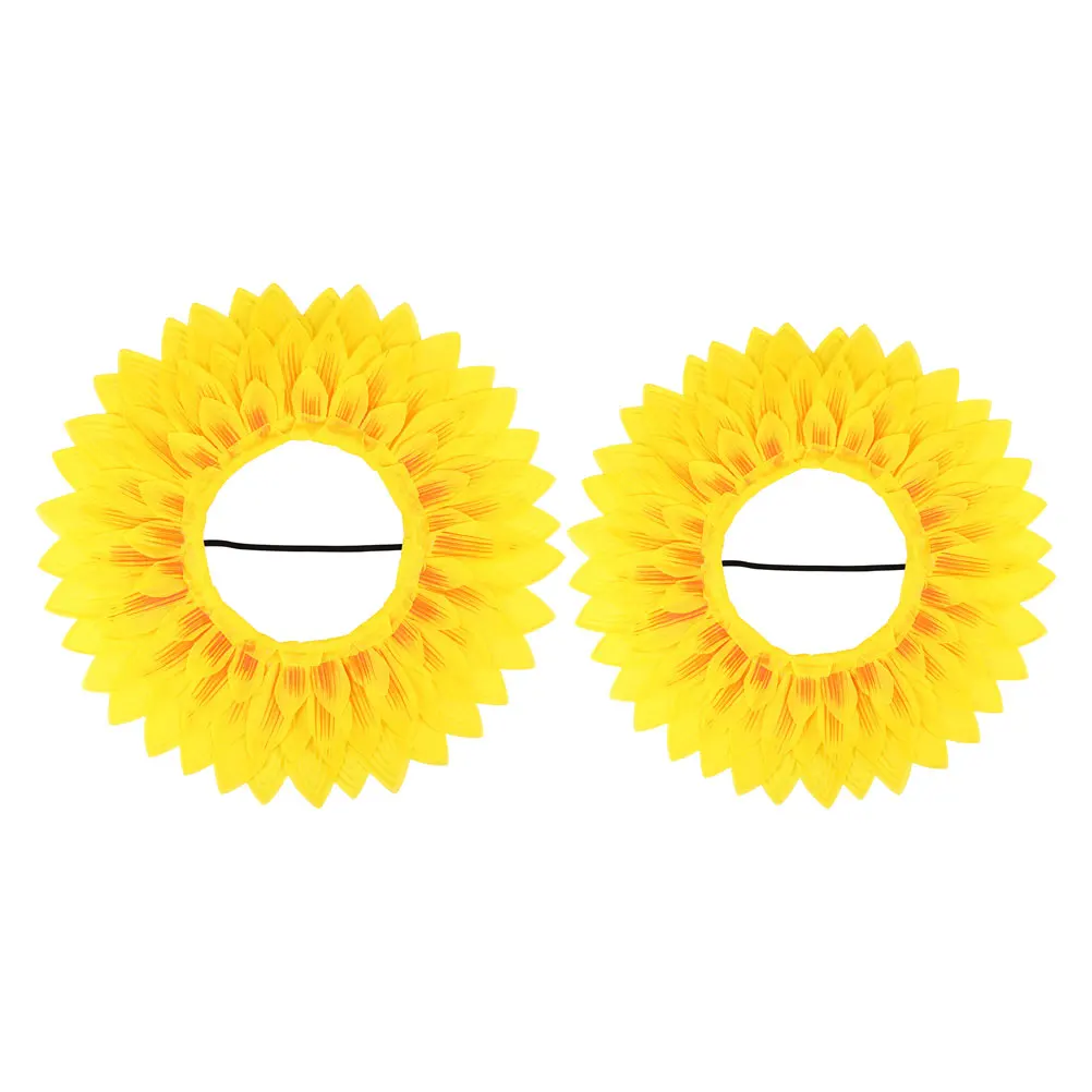 

2PCS Sunflower Party Hat Headpiece Costume Performance Headgear Headgear for Women Flower Accessories Summer Event Prop