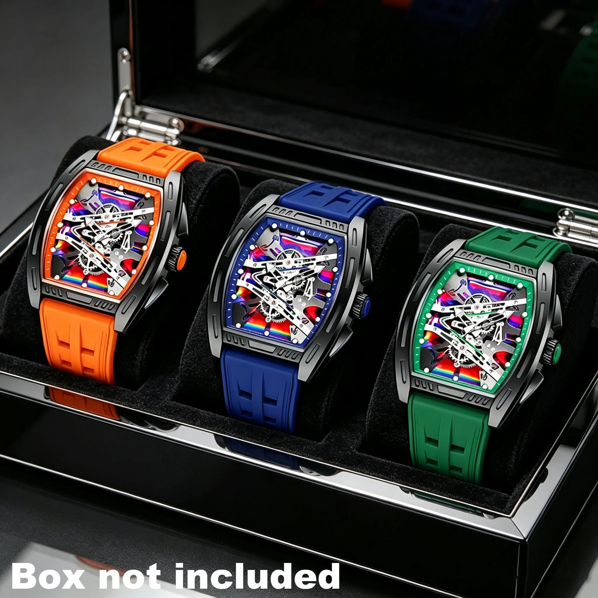 3Pcs Couple Watch Set, Silicone Strap, Barrel-Shaped Case, Quartz Movement, Couple Wristwatches, Casual Fashion Business Style, Gift for Men and Women