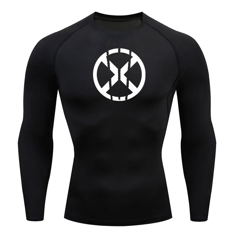 Bodybuilding Clothes Men's Gym T-Shirt Compression Long Sleeve Shirt Quick Drying Sun Protection Basic Skin T-Shirt Running