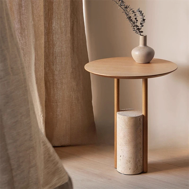 

Light luxury household living room bedside table edge solid wood corner few