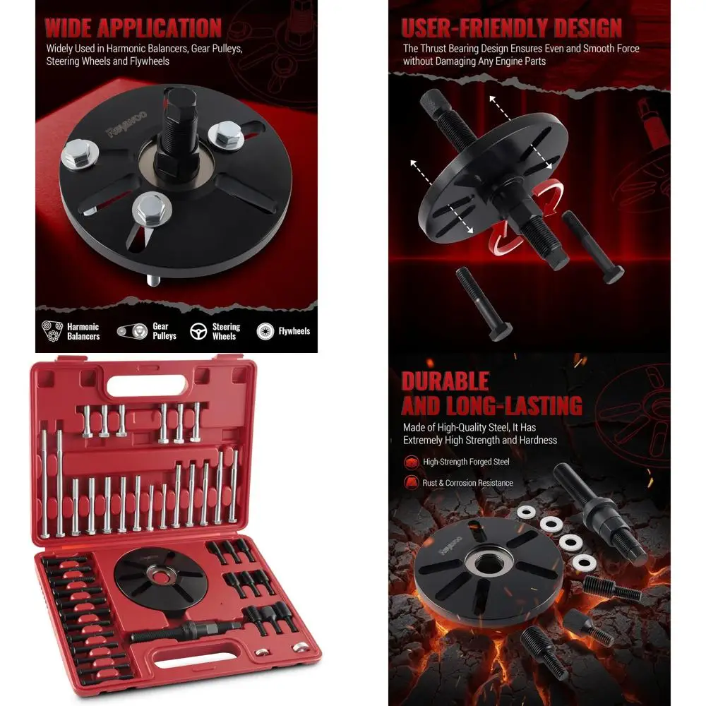 

Съемник гармонического балансира и набор инструментов для установки, работает как съемник маховика, съемник рулевого колеса и съемник шкива коленчатого вала