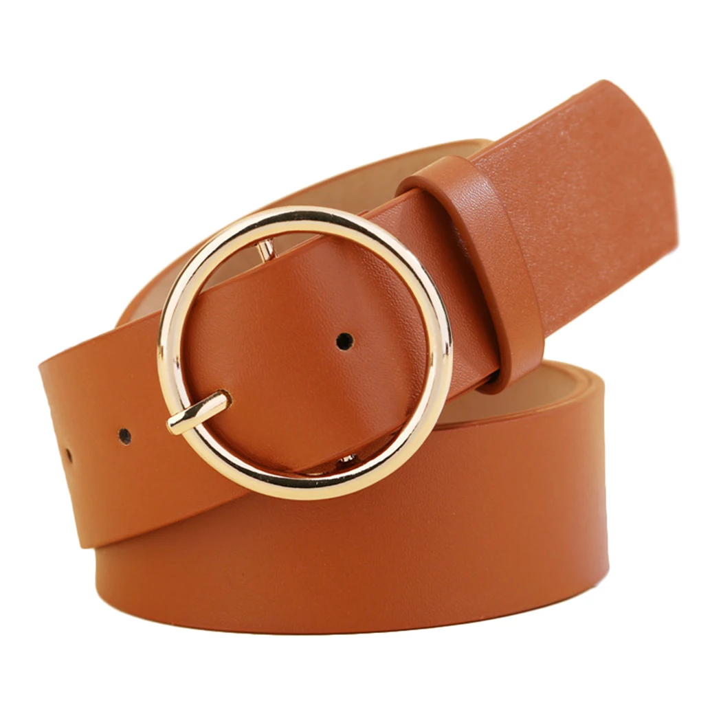 PU Leather Ring Buckle Vintage Decorative Casual Tighten All-Match Lightweight Long Women Belt