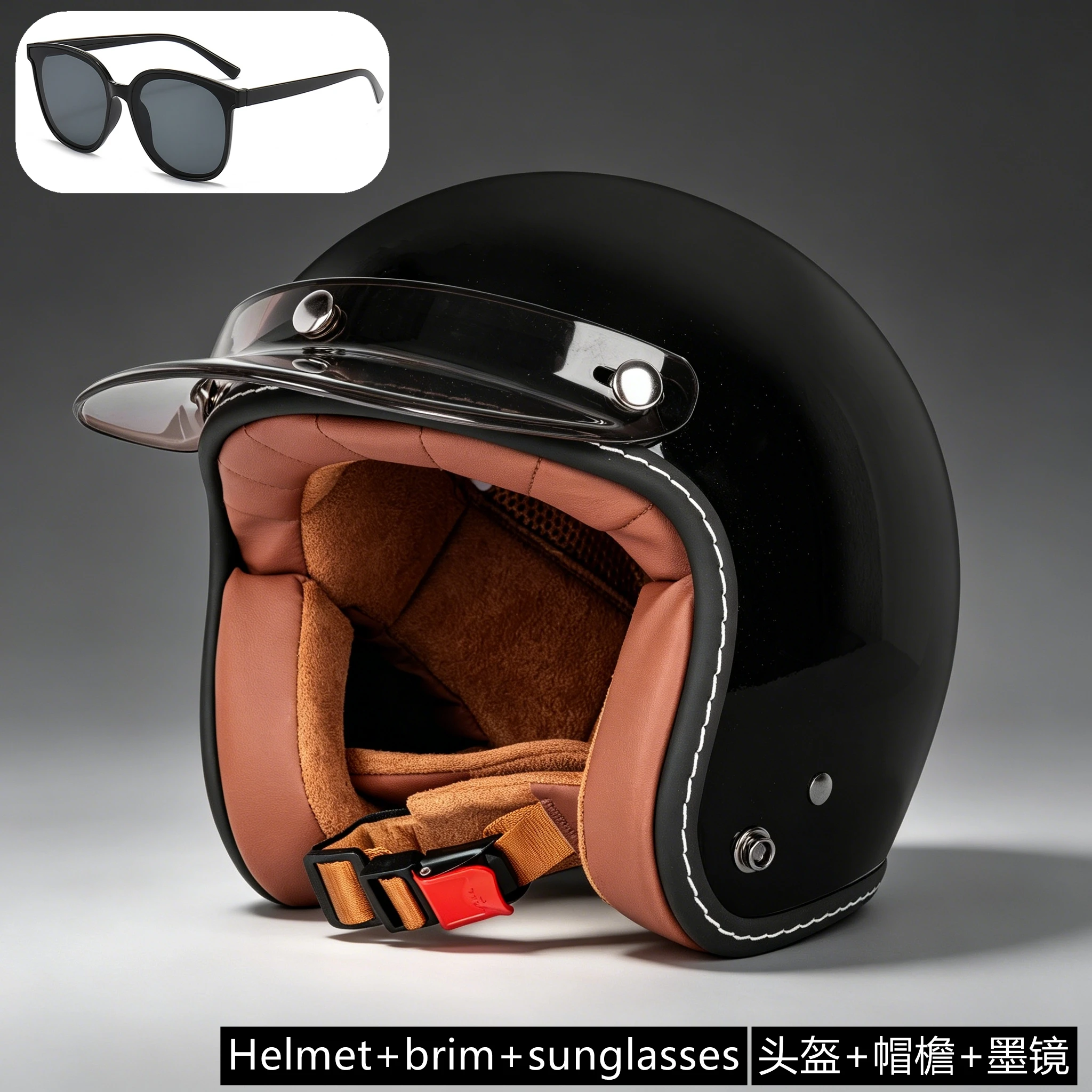 Cruise locomotive 3C certification three-quarters helmet small size men and women motorcycle riding helmet four seasons