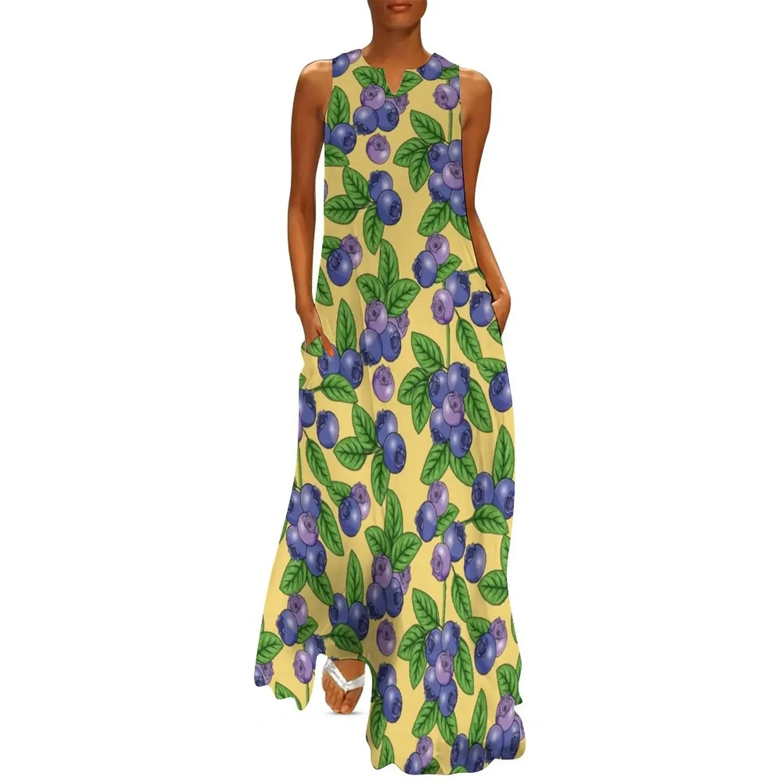 

Blueberries Pattern Long Dress sensual sexy dress for women elegant dresses for women Long dresses ceremony dresses Dress