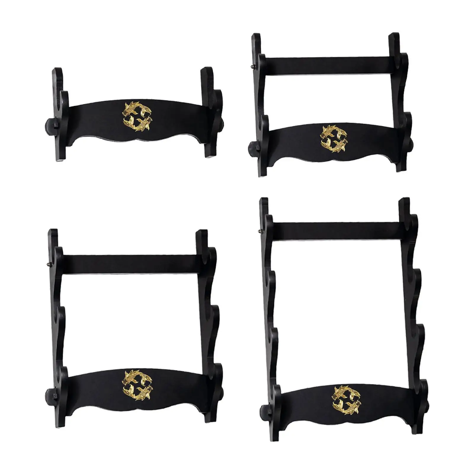 Samurai Sword Stand Display Rack Support Wall Mount Frame Rack Sword and Flute Rack Fishing Rod Display Stand for Home Room