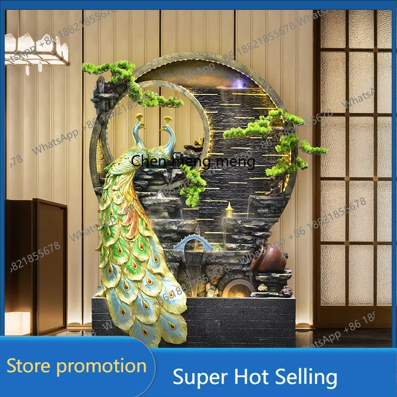 

A6239 New Chinese-style flowing landscape creative elegance peacock courtyard entrance floor ornament