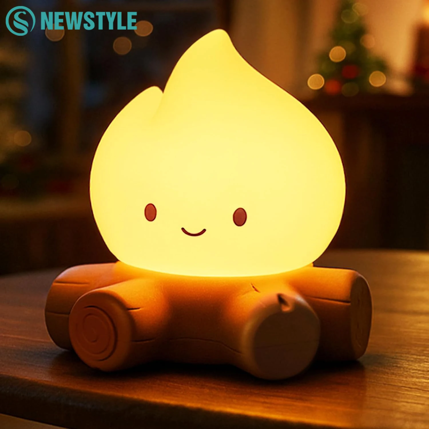 

Ночник для костра, милый силиконовый ночник для спальни, портативная настольная лампа с бесступенчатым затемнением для декора Хэллоуина