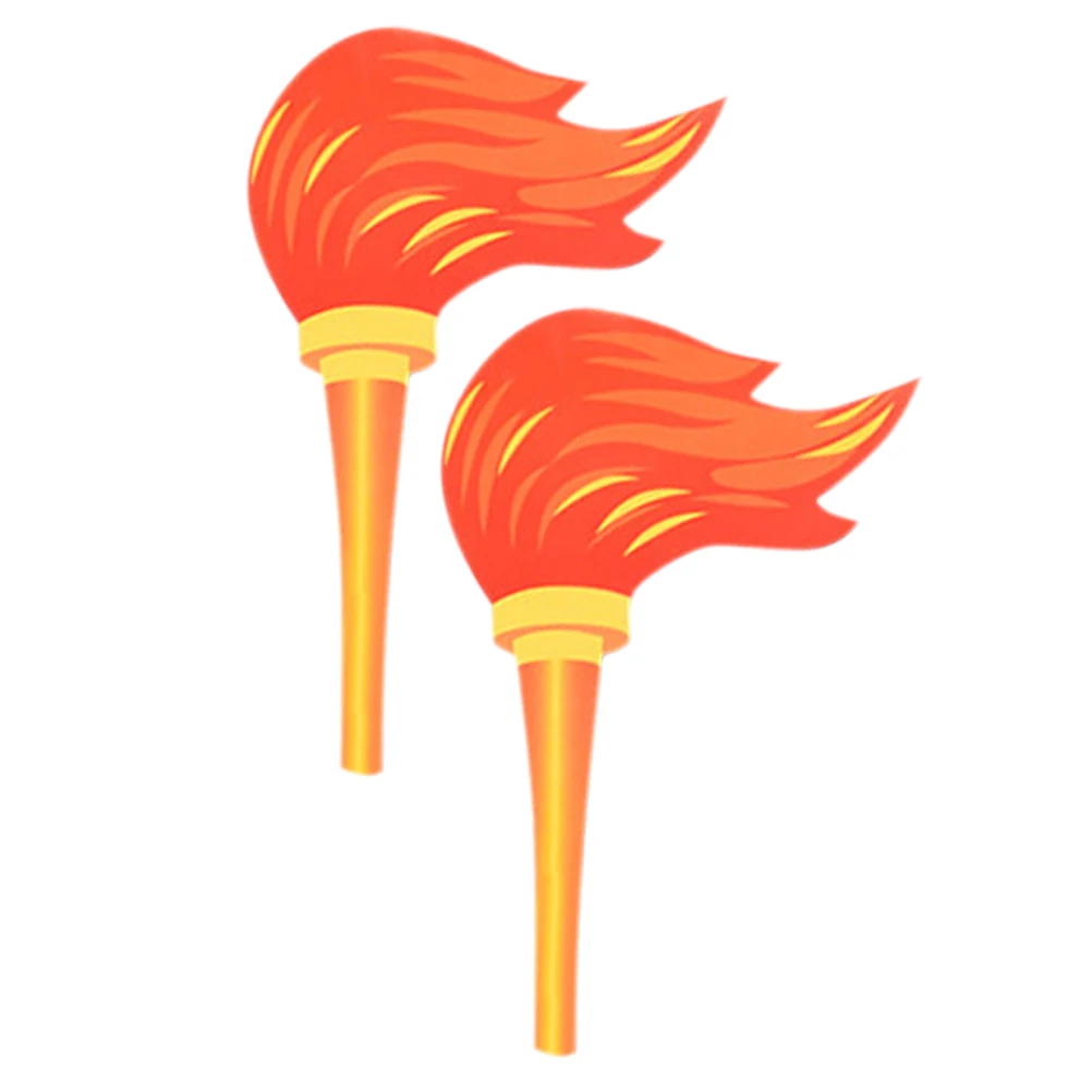 

2pcs Handheld Torch Props 25x33CM 20x26CM Felt Artificial Flames Toys Ceremony Decoration Cosplay Party Favors