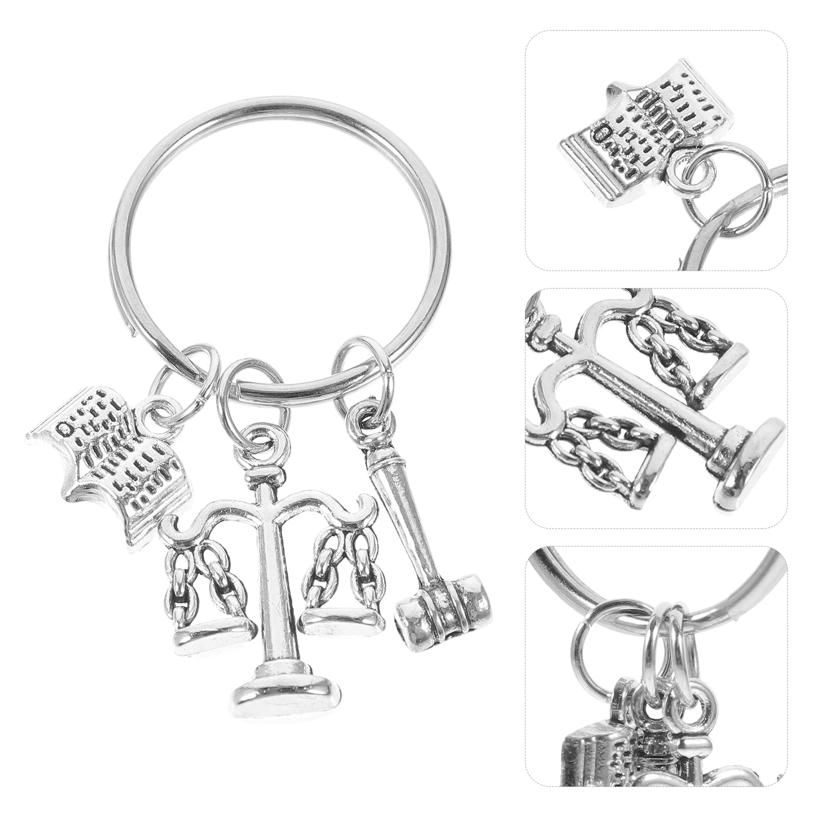 Exquisite Lawyer Keychain Unique Justice Hammer Book Key Cute Zinc Alloy Charm Multi Functional Bag nament Lightweight