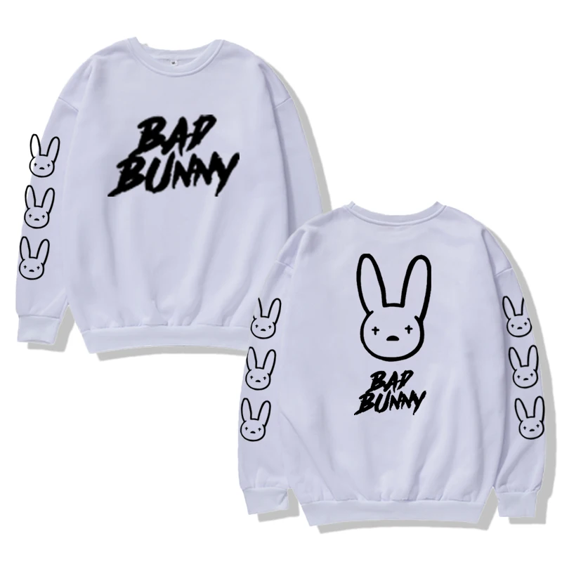 Bad Bunny Crew Neck Sweatshirt for Men and Women  Hip-Hop Bunny  Fashionable Pullover, Rap Album  Fan Gift  Oversized Sweatshirt