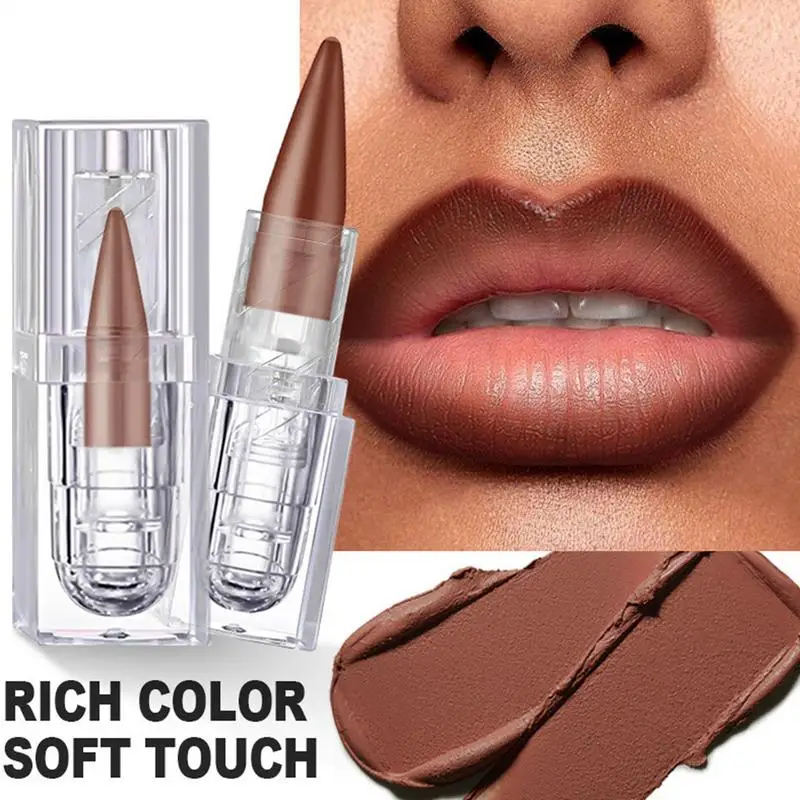 Matte Lip Liner Potlood Naakt Bruine Lipliner Pen Naakt Fluwelen Matte Lippenstift Contour Make-up Sexy Rode Lip Stick Blush Lip Liner