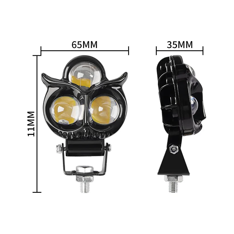 البومة نمط الثلاثي عدسة LED بقعة ضوء كشافات مقاومة للماء للدراجات النارية سيارة على الطرق الوعرة E-الدراجة اختراق اكسسوارات السيارات