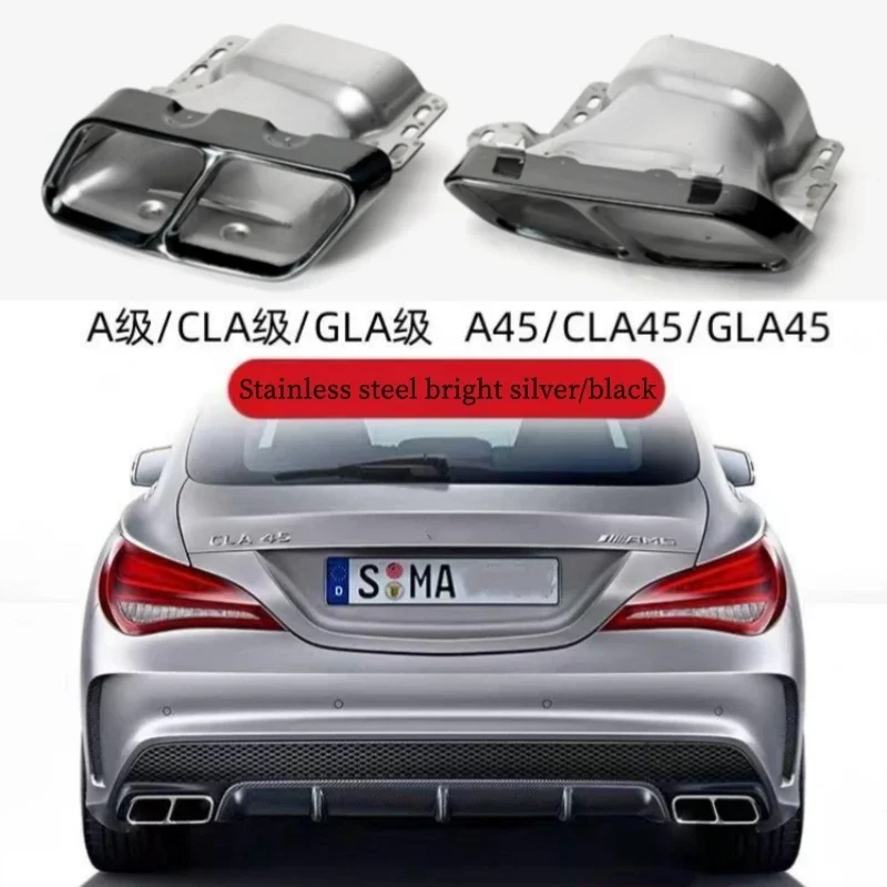 

2pcs Car Quad Exhaust Tips Stainless Steel Tailpipe Fit For Mercedes Benz AMG A45 W176 CLA45 C117 2013-2018 Car Accessories