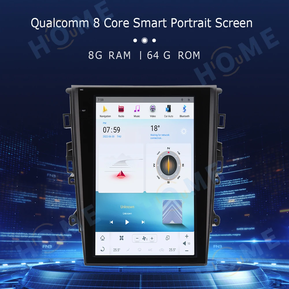 Android 11 Tesla Style Vertical Screen Car GPS Navigation For Ford Mondeo-Fusion 2013-2019 Auto Radio Stereo Multimedia Player