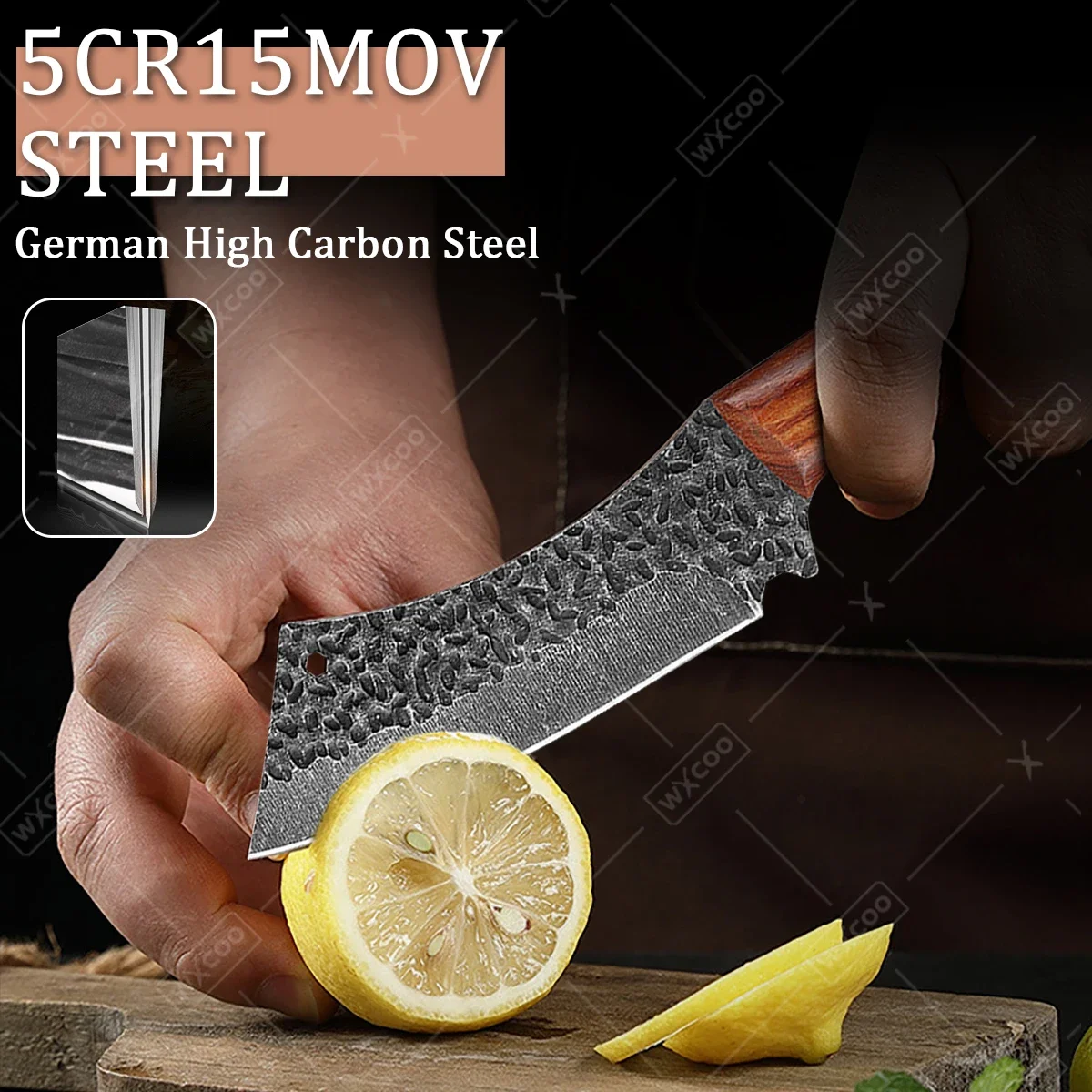WXCOO Multi-Purpose Boning Knife Stainless Steel Forged Kitchen Knife Fruit Peeler Exquisite Butcher Cleaver Knife for Cooking