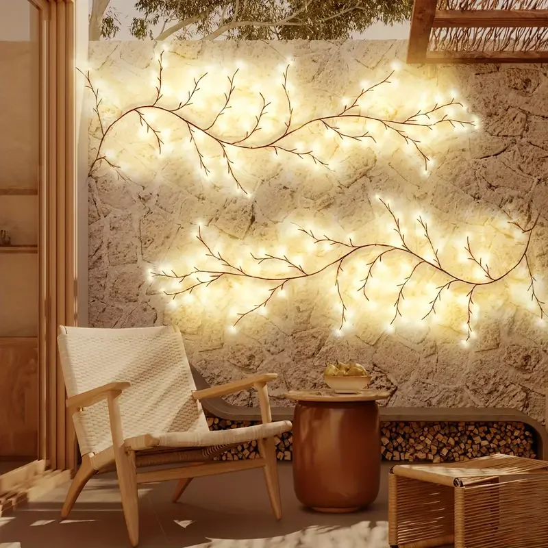 1pc Willow Vine Lights Room Decoration 180cm/70.8in Flexible Magic Fairy Lights With USB 96 LED Twinkle Tree Lights Branches