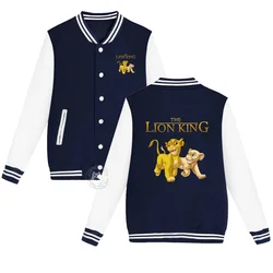 Animated Lion King Printed Kids Baseball Uniform 2-14 years old for boys and girls thick warm cardigan coat