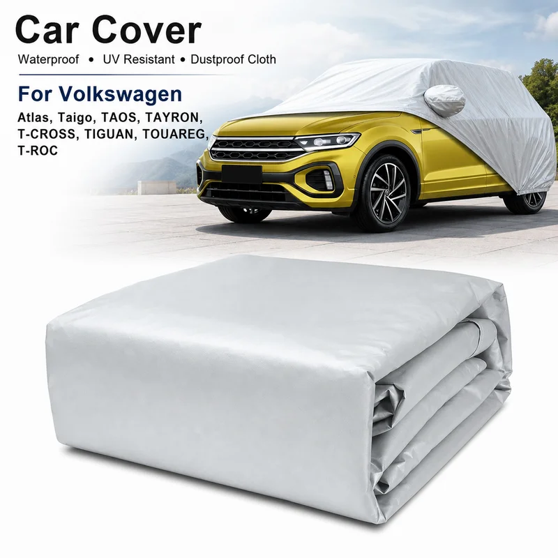 Car Cover For Volkswagen Atlas, Taigo, TAOS, TAYRON, T-CROSS, TIGUAN, TOUAREG, T-ROC Waterproof, UV Resistant, Dustproof Cloth