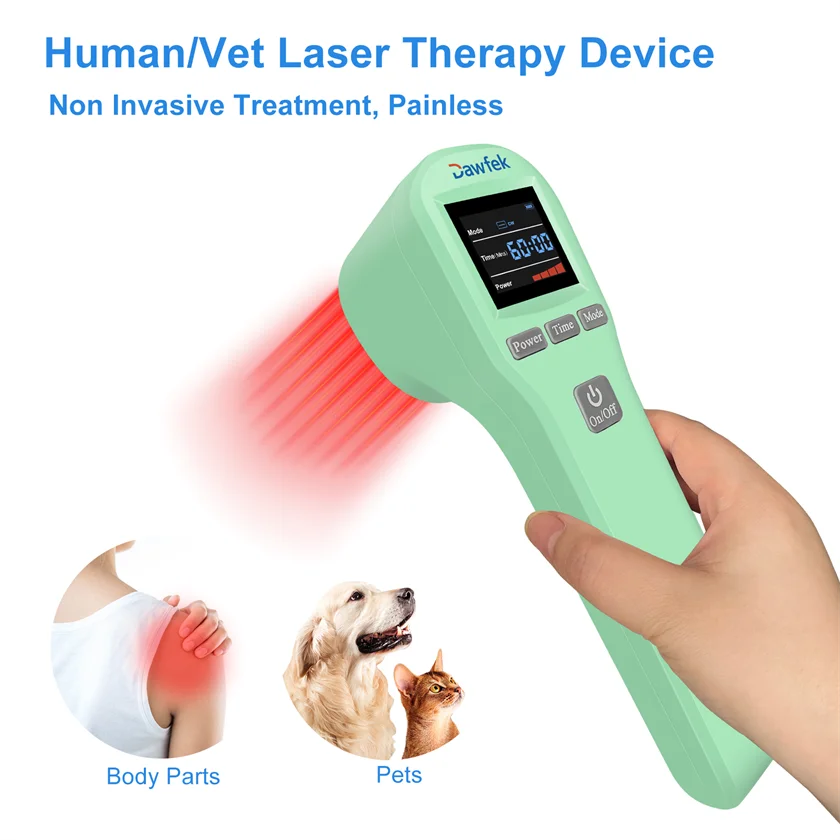 Dawfek Huisdier Koude Lasertherapie Apparaat 4 × 808nm 16 × 650nm Veterinair Infrarood Licht Fysiotherapie Voor Honden Katten Paardenpijnverlichting