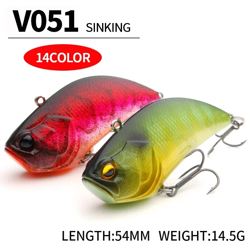 50Pcs 54mm 14.5g VIB Fishing Lure Set Sinking VIBRATION Wobblers Crankbait Seabass Trout Lures Isca Pesca Hard Bait 9193