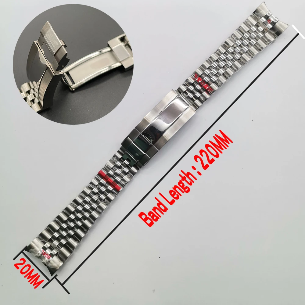 

Nologo Stainless Steel Jubilee Watch Bracelet 20mm width Wrist Band for RLX Sub GMT Watch Mod Replacement