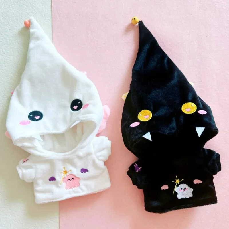 20 cm Puppenzubehör Baumwollpuppenkleidung Schwarz-Weiß-Hoodie im Soul-Stil Kawaii Exquisites weiches Geburtstagsgeschenk für beste Freundin