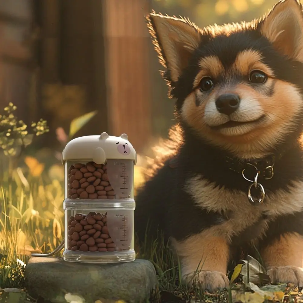 Convenient Plastic Multi-Layer Cat Food Box Moisture-Proof Cute Dog Snacks Storage Box Sealed Pet Food Packing Box Outdoor