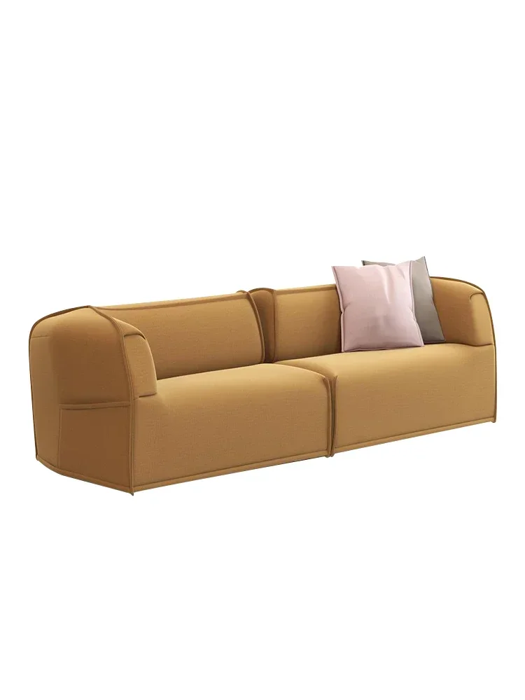 Italian-Style Light Luxury Soft Bag Design Fashionable Multi-Person Sofa Small Apartment Solid Wood Fabric Sofa Storage