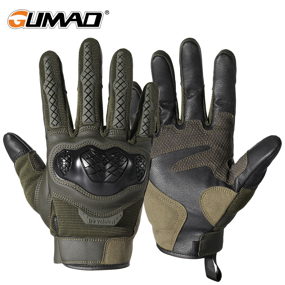 Motorcycle Tactical Gloves Touch Screen Cycling Bicycle Anti-Slip Shockproof Rubber Protective Hunting Shooting Mitten Men Women