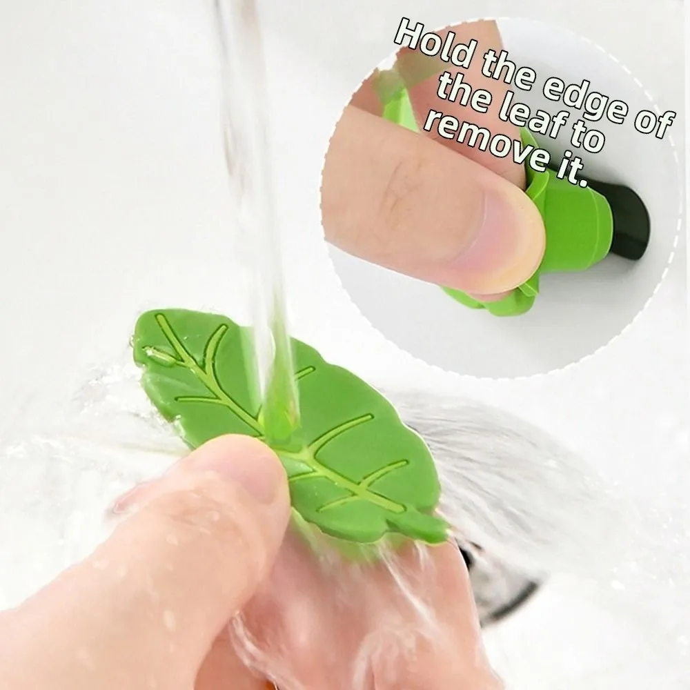 Silicone Washbasin Overflow Plug Green Leaves Leaf Shaped Sink Overflow Plug Sealing Insect Blocking Overflow Hole Cover