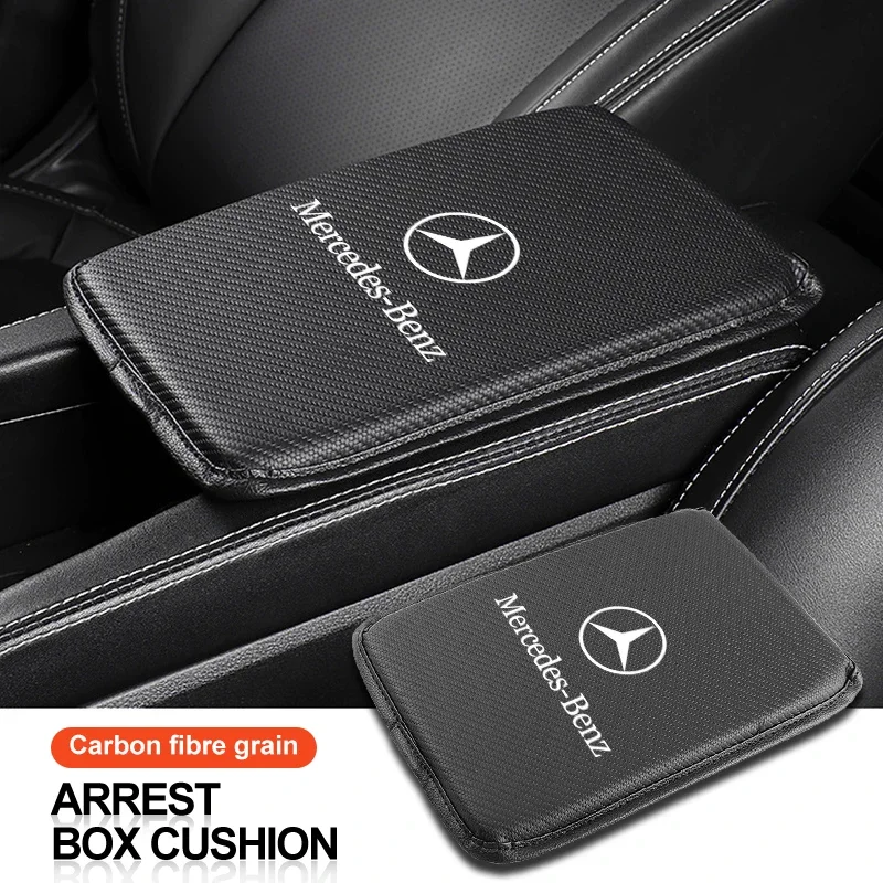 Car Armrest Box Mats Leather Center Console Covers Interior Accessories For Mercedes benz A C E S Class CLS W212 W213 W204 W205