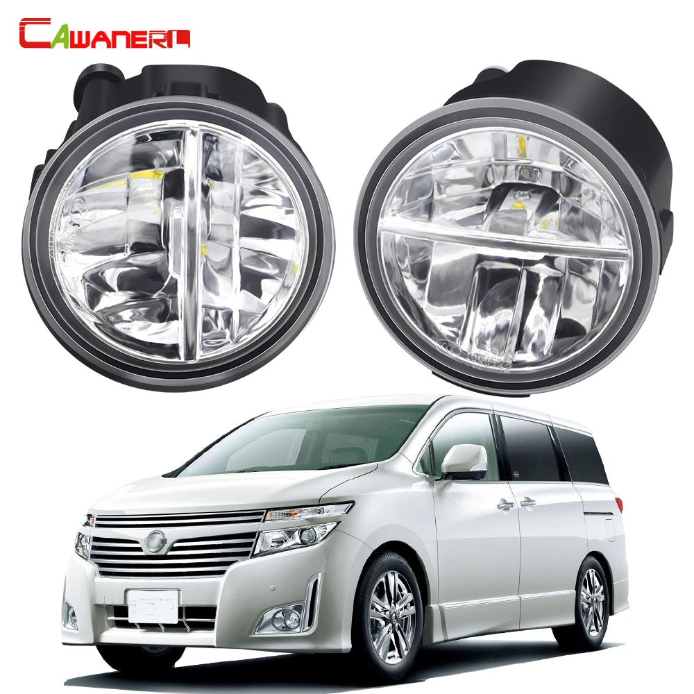 2 X Car Front Fog Light Assembly DRL External LED Fog Daytime Running Lamp 30W H11 12V For Nissan Elgrand E52 2.5 3.5 2010-2018