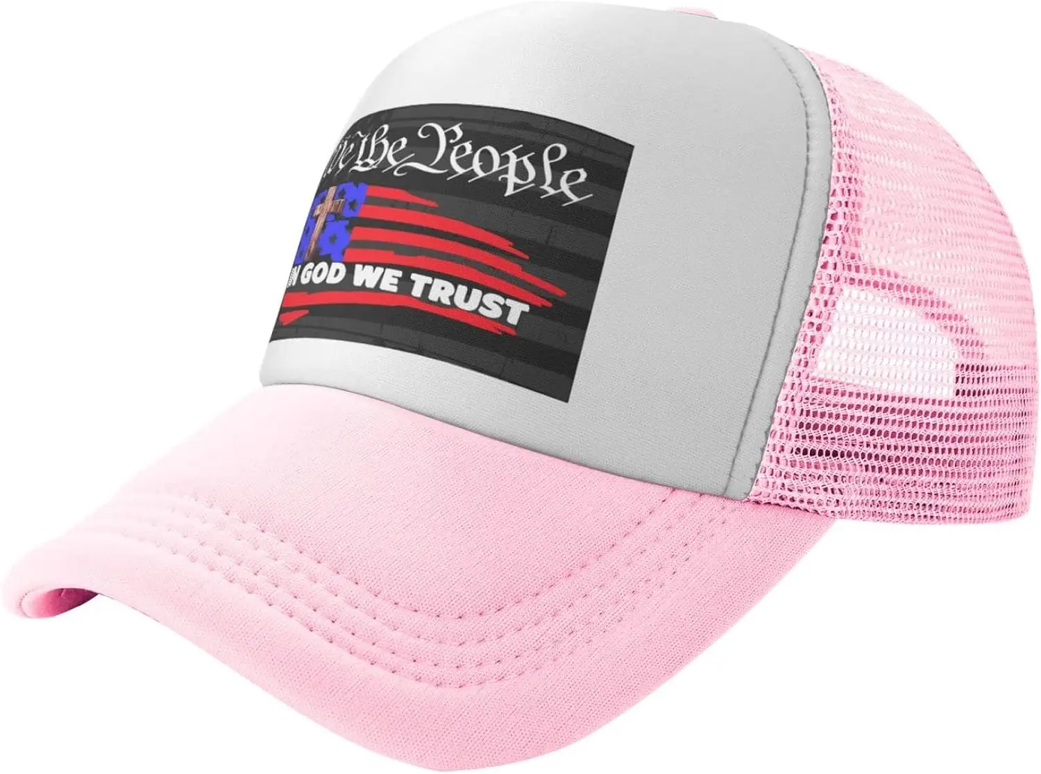 We The People in God We Trust American Flag Mesh Baseball Cap Dad Hat Trucker Hat Sun Cap