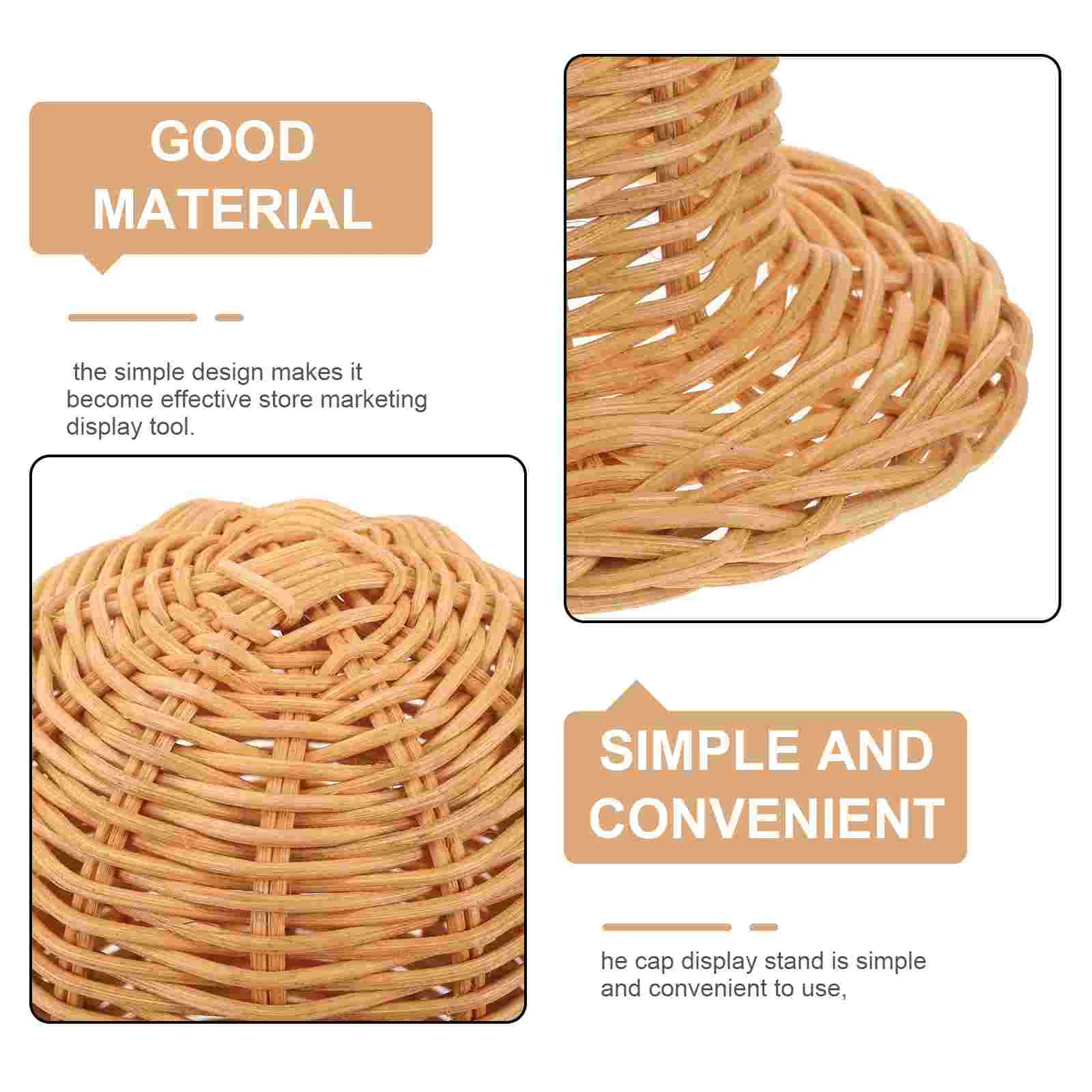 Storage Rack Rattan Hat Stand Jewelry Baseball Cap Organizer Clips for Travel Bag Holder