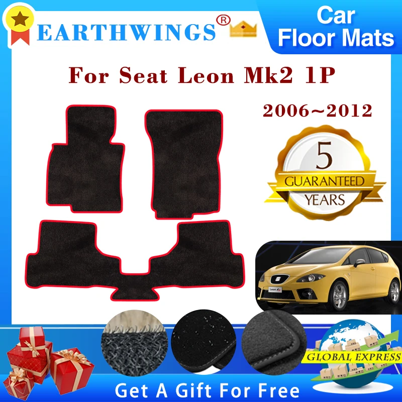 

Car Floor Mats For Seat Leon Mk2 1P 2006~2012 2009 2010 Rugs Panel Footpads Carpet Cover Anti-slip Foot Pads Auto Accessories