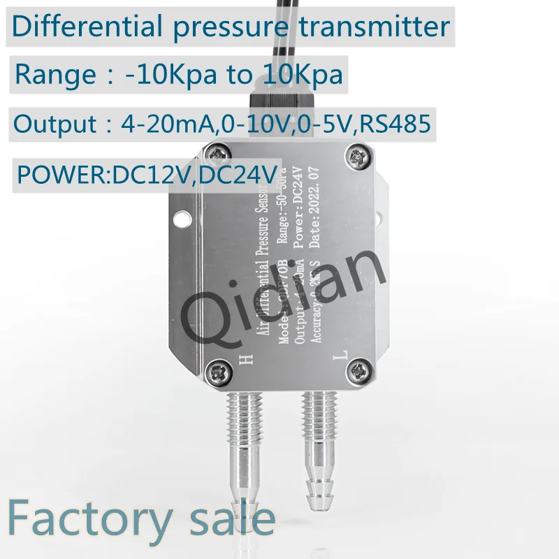 

Digital 4-20mA 0-10v Air Differential Pressure Sensor 0-200 pa Micro Gas Wind Differential Low Pressure Transmitter