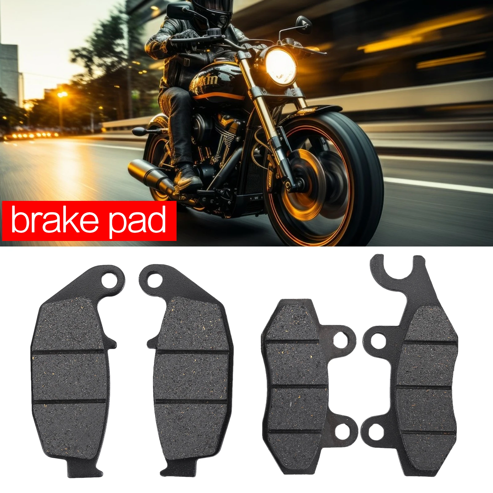 4PCS Brake Pads Original Front and Rear Rubber Kit Compatible for Italika Rt250